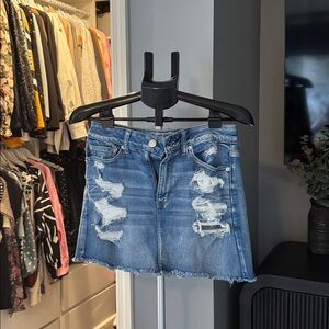 Distressed Jean Skirt